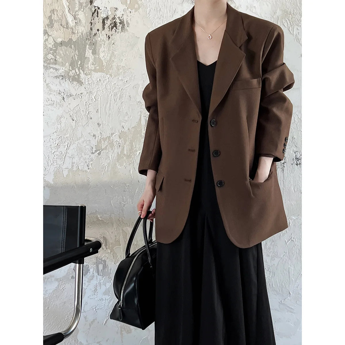 Wholesale Fall 2026 New Fashion Elegant and Comfortable Casual Retro Long Sleeve Blazer Women's Coats-0