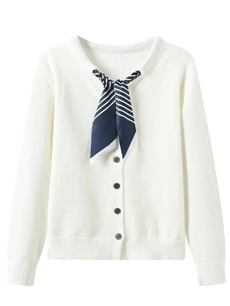 Wholesale 2025 autumn and winter new fashion elegant temperament commuter silk scarf women's sweater-4