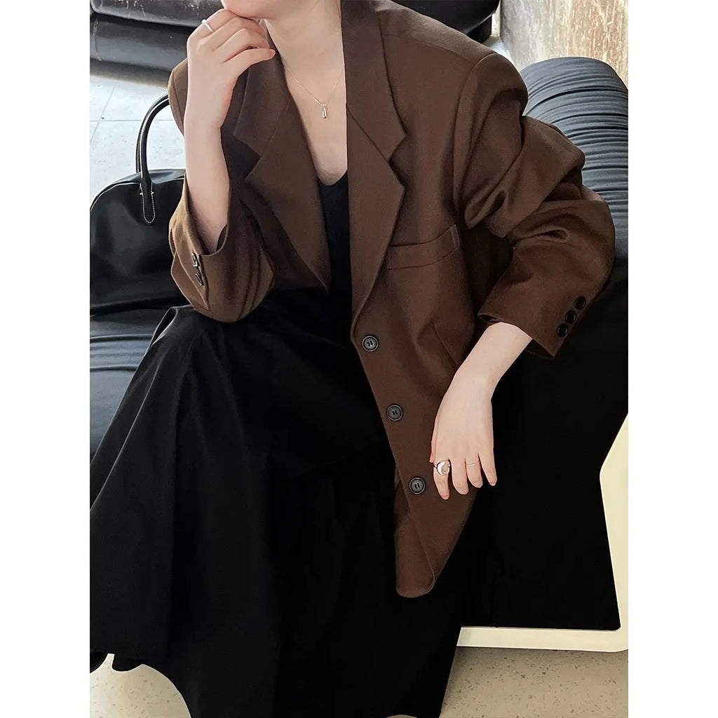 Wholesale Fall 2026 New Fashion Elegant and Comfortable Casual Retro Long Sleeve Blazer Women's Coats-2