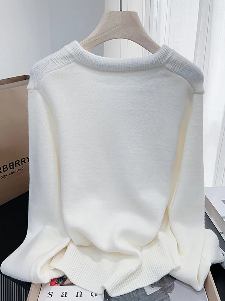 Wholesale 2025 autumn and winter new fashion elegant temperament commuter silk scarf women's sweater-3