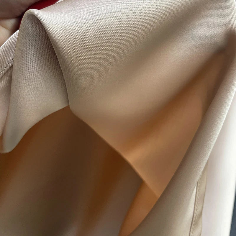 Wholesale 2026 Summer New High Waist Slim French Vintage Satin Bread Hip Fishtail Women's Half Length Skirt-5