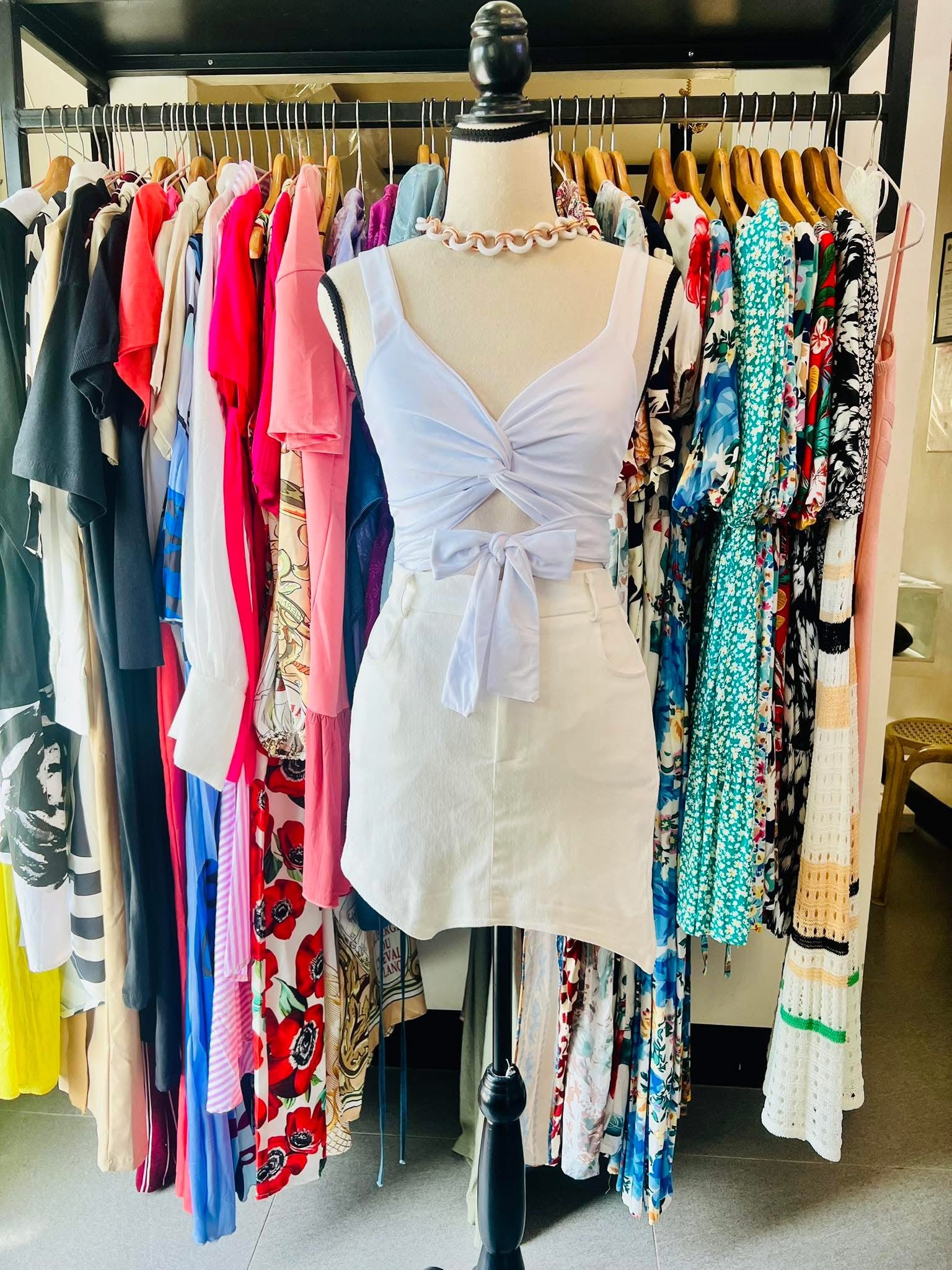 Elastic Lace up V-neck Open Back Suspender Wo Tank Tops